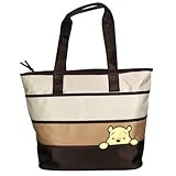 Disney Peeking Pooh Color Block Tote Diaper Bag, Beige/Brown, Large by Disney