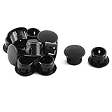 XDiscount　ホールプラグ　ロック穴プラグ　プラスチック　ブラック　プラスチック製　12pcs
