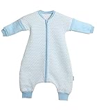 LETTAS Baby Boys and Girls Quilted Cotton Stripe Detachable Sleeve 2.5 Tog Sleeping bag with Feet fo
