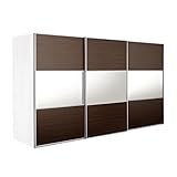 大型スライドドア・衣類収納 サローネ ワードローブ 幅300cm奥行62 本体：ホワイト 扉：D_コンビ[■]■□Op