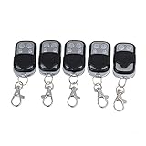 BQLZR 4チャンネル433 MHzブラックRFワイヤレスリモート制御学習コード1527受信機key-ring 5個パック