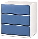 彩 -irodori- チェスト 幅52cm 3段 ダークブルー 簡易組立て式 F523