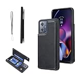 【OULO1】Motorola G64 5G 用 スマホケース カード収納 手帳型 ケース モトローラ g64y 5g レザー 携帯 ケース 手帳型 耐衝撃 軽量 スタンド機能 薄い 背面 IC カード入れ moto G64 手帳型 財布型 カバー（ブラック）moto G64 Black