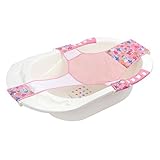 Osyareko ベビーバス用 バスネット浴用座席ネット十字型調整可能幼児シャワーネットお風呂サポート (ピンク)