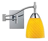 Elk 10151/1PC-CN Celina 1-Light Swing arm Sconce In Polished Chrome with Canary Glass [並行輸入品]