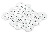 3d光沢仕上げセラミックSubwayホワイトタイルシャワー壁キッチンBacksplashダイヤモンド形状design- eo38021 (ボックスof 10.76 SQ FT )