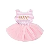Tovadoo 子供服 女の子 ワンピース ノースリーブ チュールスカート 英字1234 縞模様 プリンセス 可愛い 結婚式 子供の日 通学 旅行 1-3歳