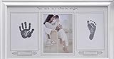 BabyIn PRECIOUS BABY手形とフットプリントフレームキット - 赤ちゃんのレジストリセーフアクリルガラス非毒性インクパッド、グレートベビーギフトと木と赤ちゃんプリント記念品フォトフレー