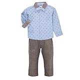 Boys Clothingセット – グレーコーデュロイパンツW /ブルーボタンダウン カラー: グレー