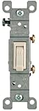 Leviton 1451-2T 15 Amp, 120 Volt, Toggle Framed Single-Pole AC Quiet Switch, Residential Grade, Grou