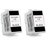 【埼京企画】BC-360XL ブラック 大容量 (2本セット) キヤノン プリンター用 詰め替え インクカートリッジ BC-360 大容量タイプ 残量表示非対応 (BC-360 BC-360BK BC-360XL BC-360XLBK)