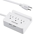 Dewenwils Desktop USB Power Strip 3 AC Outlets Smart 3.1A Dual USB Ports Portable Charging Station P