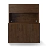 LOWYA （ロウヤ） 〈国産〉食器棚 キッチン収納 木目調 選べる10タイプ 広々スペース 大容量収納 蒸気吸収モイス 可動棚 アンティーク風 タイプC+C+C 幅144cm ブラウン おしゃれ