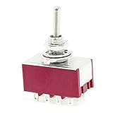SODIAL(R) 6A/125VAC 2A/250VAC 12ピン 4PDTオン/オン 2ポジションミニMTS-402トグルスイッチ