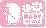imoninn BABY in car ステッカー　【マグネットタイプ】　No.62　花屋のハリさん　（ピンク色）