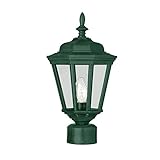 Transglobe Lighting 4096 VG Post Head with Clear Glass Shade, Verde Green Finished by Trans Globe Li
