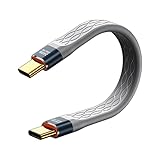 40Gbps 短いUSB-C変換ケーブル、240W USBタイプC変換ケーブル PD急速充電 USB Type C変換ケーブルサポート8K@60HzビデオディスプレイThunderbolt 3/4 iPad、MacBook用. 13cm