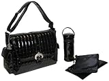 Kalencom Fashion Diaper Bag, Changing Bag, Nappy Bag, Mommy Bag (Monique Buckle Bag, Black)