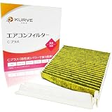 【2個セット】 KURVE エアコンフィルター Cプラス 脱臭 花粉 日産用 ノート マーチ ラティオ クルエ C032/2 AY684-NS018 AY685-NS018 脱臭活性炭 PM2.5除去