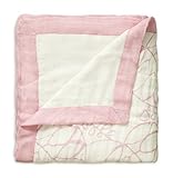 aden + anais rayon from bamboo fiber muslin dream blanket, tranquility - leafy/solid white by aden +