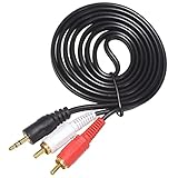 KAUMO RCA(赤白オス) 3.5mmステレオミニ(オス) 変換ケーブル 1.4m 金めっき端子