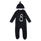 opawo赤ちゃん男の子足付きパジャマ カラー: ブラック
