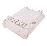 Trend Lab Velour Ruffle Trimmed Receiving Blanket, Cream by Trend Lab [並行輸入品]