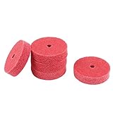 uxcell バフホイール　ナイロン　研磨剤　ディスク　75mm x 20mm　レッド　5個　136g
