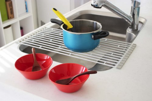 Yamazaki Heim Platte Faltbar Waschbecken Drainer Rack Weiß 7846 Japan