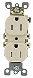 Leviton T5320-TMP 15 Amp 125V Tamper Resistant Duplex Receptacle, 10 Pack, Light Almond [並行輸入品]