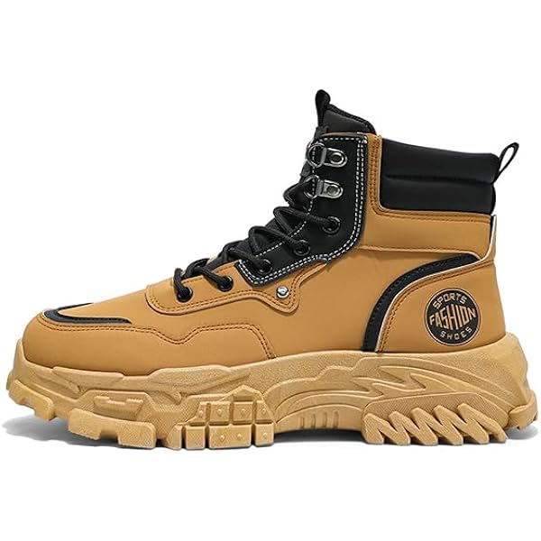 Amazon | [MERLIN] 7CM UP 背が高くなる靴 ワークブーツ 厚底