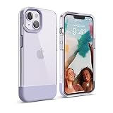 elago Glide Armor ケース iPhone 14 用 デザイン 落下防止 耐衝撃 TPUカバー アップグレード 耐衝撃 組み合わせパーツ カメラガード 強化 [クリア/パープル]