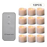 iDOOちらつきフレームレスキャンドルbattery-powered LEDティーキャンドル(無香、48時間バッテリスパン) Ideal誕生日、結婚式、パーティー、ハロウィン、クリスマス – 12パッ