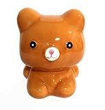 セラミックブラウンBear Piggy Coin Bank Money Bank aprox.サイズ3.5 X 3.5 X 4.5インチ