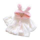 パーマンベビー乳児女の子ファー冬暖かいコートクロークジャケット厚い暖かい服 カラー: ホワイト