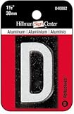 Hillman 1-1/2 Inch Reflective Black Aluminum Mailbox Letter / Number (D) [並行輸入品]