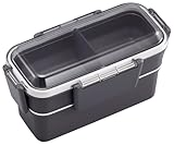 オーエスケー ランチボックス二段（仕切付） カームカラー PCW-700S チャコール (上)330ml(下)370ml