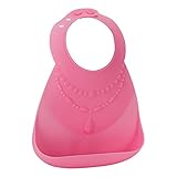 メイクマイデイ Make My Day お食事エプロン シリコン ビブ スタイ ポケット付き BB105 ピンク Baby Bib Pink with Pearls 食べこぼし防止 よだれかけ お手入