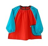 minimynimo キッズスモック (タンジェリン+ソーダ) 120cm