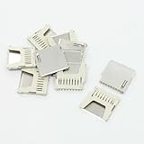 uxcell SDカードソケット　SDメモリーカード　金属　プラスチック　シルバートーン　ベージュ　10個入り