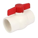 uxcell　ボールバルブ　クイックアダプタ　スリップフールポート　レッドレバー　U－PVC　ホワイト　63mm － 63mm