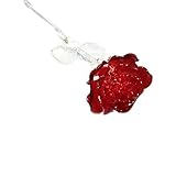 Waterford? Crystal Gifts Fleurology 14.5 Colored Sculpted Glass Red Rose. Packaged In A Waterford Pr