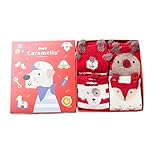 Burning Go　クリスマス靴下 キッズ ベビー ソックス 幼児用 サンタクロース 女の子 男の子 かわいい 秋冬 4足セット カラフル 厚め