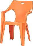 イタリア製 ガーデンチェア イス 『 アンジェロ 』【IT】《西濃》オレンジ(#9879284) 58×54×80cm 軽量 スタッキング可能