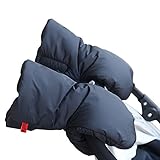 IntiPal ベビーカー用手袋 グローブ 保温 防寒 ハンドマフ ハンドカバー ミトン ベビーカー用ミトン 防水 (ブラック)