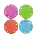 Hard Plastic 7.5-Inch Round Party/Salad Plates, Assorted Neon, 40 Count