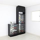 【福袋】[雅夢威] 5点セット29cm ハイタイプ用フィギュアラック＋背面ミラー2枚+ワイド専用上置きロータイプ+LEDモジュールハイタイプ用+専用ガラス棚板2枚用【正規品】KA-TMRMGS8329 (ブラック)