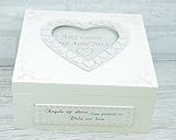 Personalisedピンク赤ちゃんメモリ記念品ボックスフォトガールズ洗礼式ギフトf0939b / P