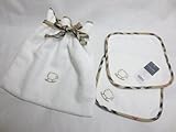 [バーバリー] BURBERRY タオル 巾着 &  ミニテリー 2枚 3点セット ノバチェック 白 羊 刺繍 日本製