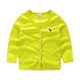AiGo 子供服 女の子 男の子 キッズ サマー カーディガン 子供用 長袖 薄い チュニック カーデ 全６色 春 夏 秋 セーター キッズ　vネック ボーイズ 可愛い 体温調節 (90, Type6